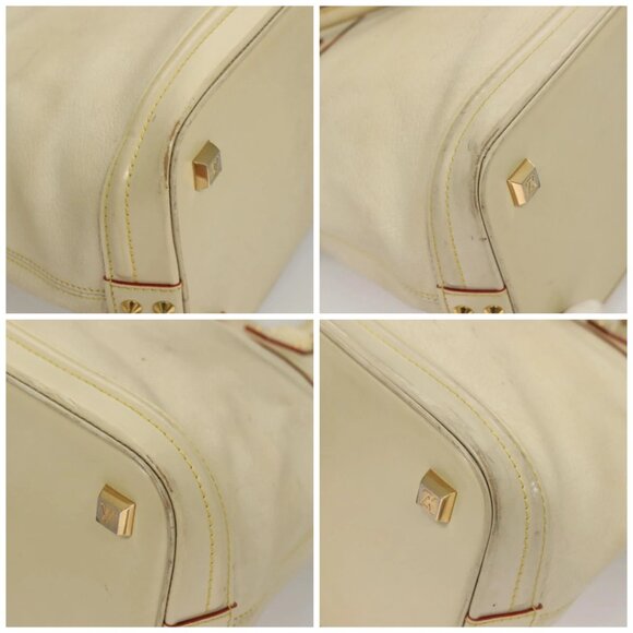 LOUIS VUITTON Suhari Lockit MM Hand Bag Leather White M91874 LV Auth sw1347 - Picture 14 of 16